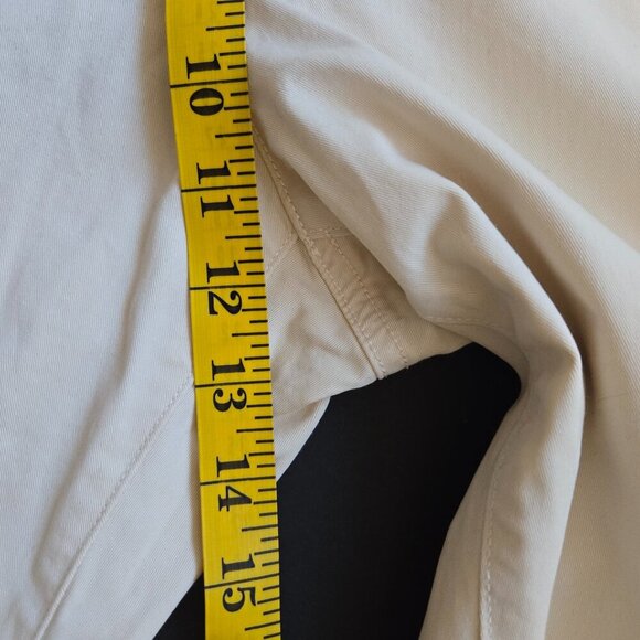 GAP Womens Downtown Khaki Flat Front Light Wash Cream Chinos Tapered Leg 16P - Picture 8 of 9